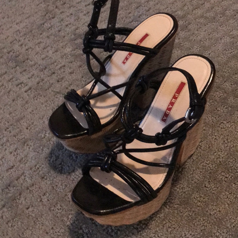 Prada Wicker Platform shoes